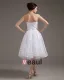 Elegant Strapless Applique Satin Yarn Short Wedding Dresses