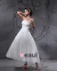Elegante Taft Garen Applique Kralen Strapless Enkellange Korte Bruidsjurken Trouwjurken