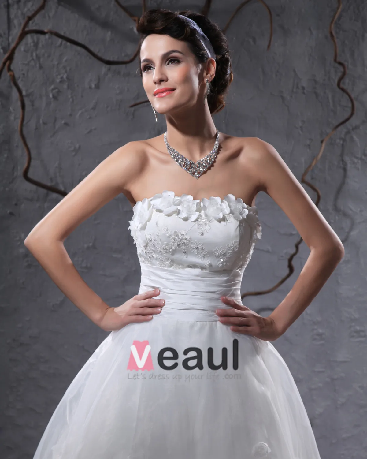 knee length dresses for ladies Custom Beaded Lace Mini Wedding Dress main image 0