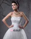 Elegante Taft Garen Applique Kralen Strapless Enkellange Korte Bruidsjurken Trouwjurken