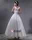 Elegante Garen Charmeuse Kralen Ronde Hals Mini Korte Bruidsjurken Trouwjurken