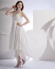 Embroidery Ruffle Chiffon Satin Floor Length Mini Bridal Gown Wedding Dress/Graduation Dresses