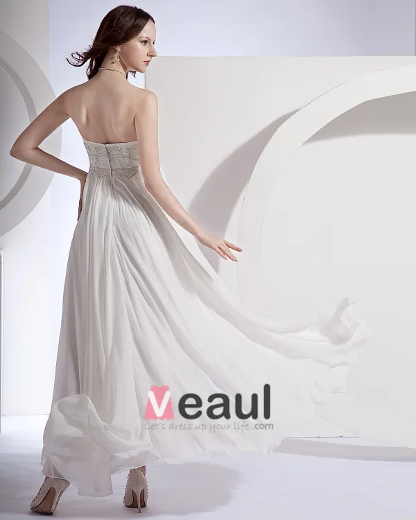Embroidery Ruffle Chiffon Satin Floor Length Mini Bridal Gown Wedding Dress/Graduation Dresses