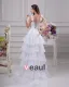 Fashion Applique Beading Floor Length Spaghetti Strap Satin Organza Lace Asymmetric Mini High Low Wedding Dress