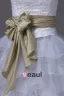 Fashion Lace Satin Organza Silk Bowknot Strapless Asymmetrical Short Mini Wedding Dresses