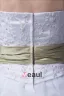 Fashion Lace Satin Organza Silk Bowknot Strapless Asymmetrical Short Mini Wedding Dresses