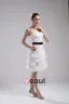 Moda Tafty Bez Ramiaczek Satyna Plisowana Mini Kolan Suknia Ślubna Krótkie Suknie Ślubne