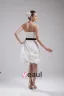Moda Tafty Bez Ramiaczek Satyna Plisowana Mini Kolan Suknia Ślubna Krótkie Suknie Ślubne
