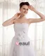 Blumen-tulle Charmeuse Sleeveless Schatz Kurz Brautkleider