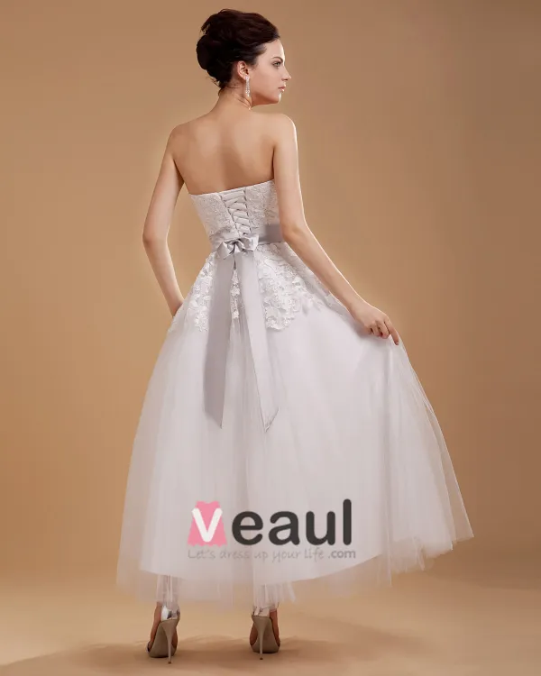 Flowers Applique Tulle Sweetheart Sleeveless Short Mini Wedding Dresses