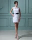 Fleurs Manche De Lacet Bateau Mini Robes De Mariée Courte