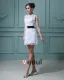 Fleurs Manche De Lacet Bateau Mini Robes De Mariée Courte