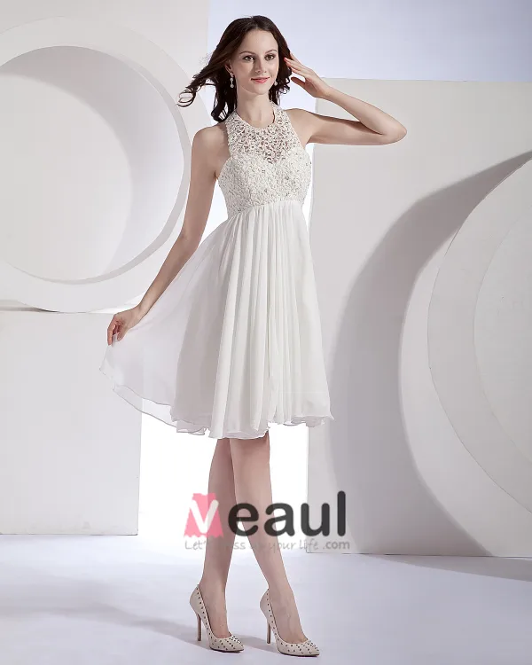 Creux-out Organza Dentelle Mousseline Mini Robe De Mariage Nuptiale De Robe Licou