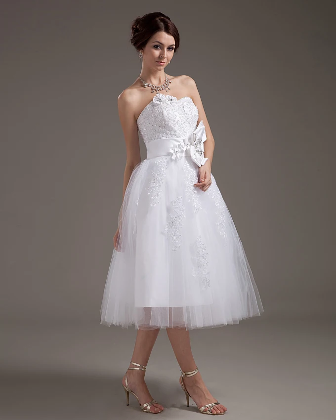 Knelang Tyll Floral Sy Perler Handverk Blomster Brudekjoler Bryllupskjoler