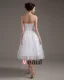 Knielangen Tüll Blumenperlen Nähen Handwerk Blumen-hochzeitskleider Kuze Brautkleid