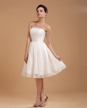 Broderie De Dentelle Courte Robe De Mariage Nuptiale Robe
