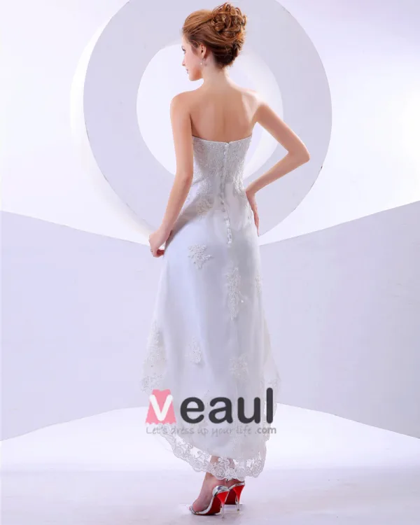Volants En Dentelle Bustier De Mariée Robe De Mariée En Robe Courte