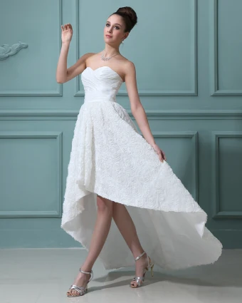 Amoureux De Lacet Mini Robes De Mariage Asymetriques