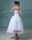 Volants Satin Tulle Perles Manches Volants Cherie Mini Robes De Mariée Courte