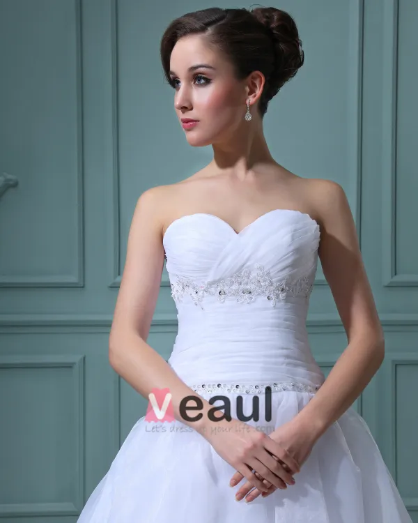 Volants Satin Tulle Perles Manches Volants Cherie Mini Robes De Mariée Courte
