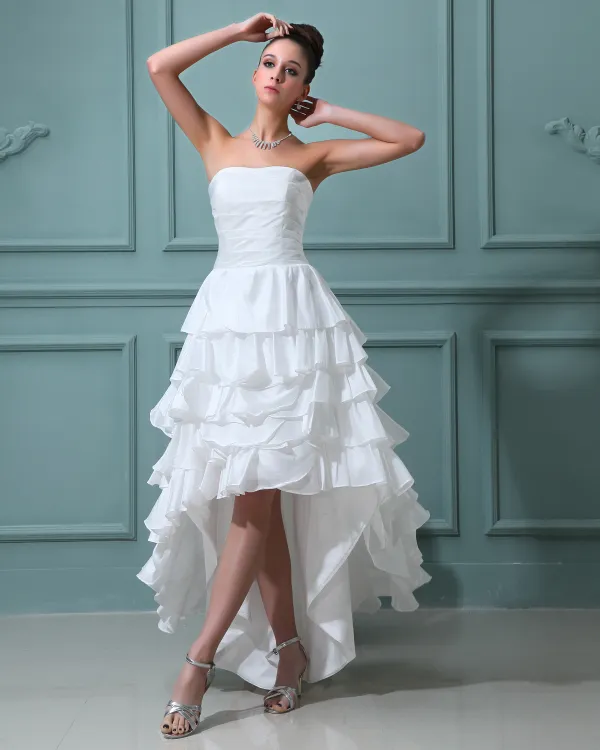 Short Taffeta Wedding Dress