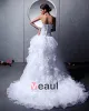 Tulle Beading Handmade Flower Sweetheart Asymmetrical Mini Wedding Dresses