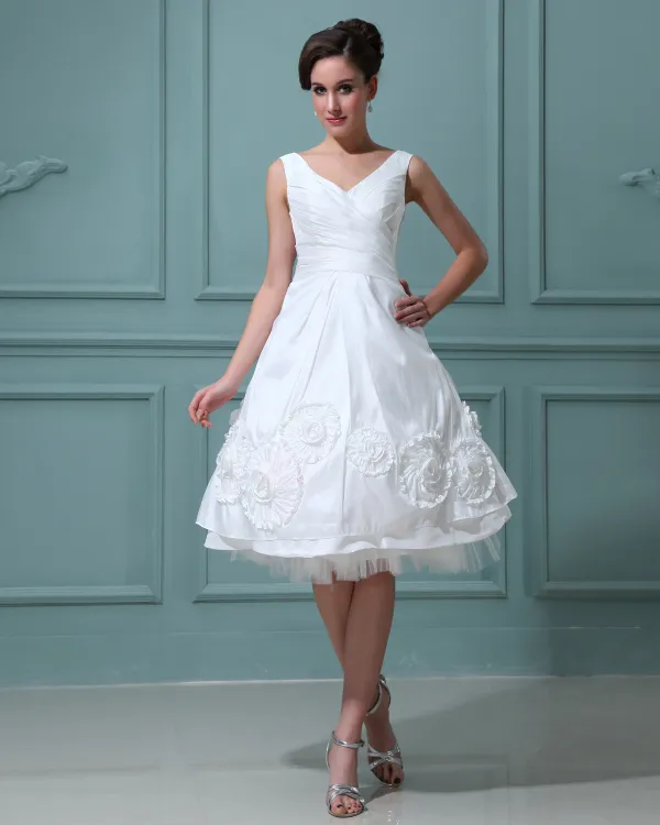 Short Taffeta Wedding Dress