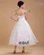 Yarn Satin Strapless Knee Length Mini Wedding Dresses