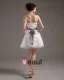 Yarn Layered Ruffle Strapless Short Bridal Gown Wedding Dress