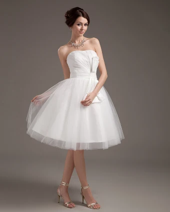 Yarn Ruffle Short Bridal Gown Wedding Dress