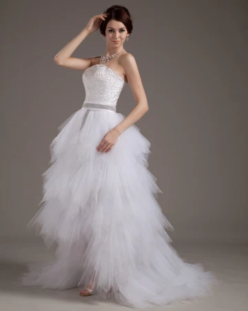 Bustier De Fils Volants Courtes Robes De Mariage Nuptiales De Robe