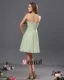 A-Line Strapless Knee Length Chiffon Satin Bridesmaid Dress