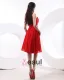 A-line Strapless Knee-Length Satin Chiffon Bridesmaid Dress