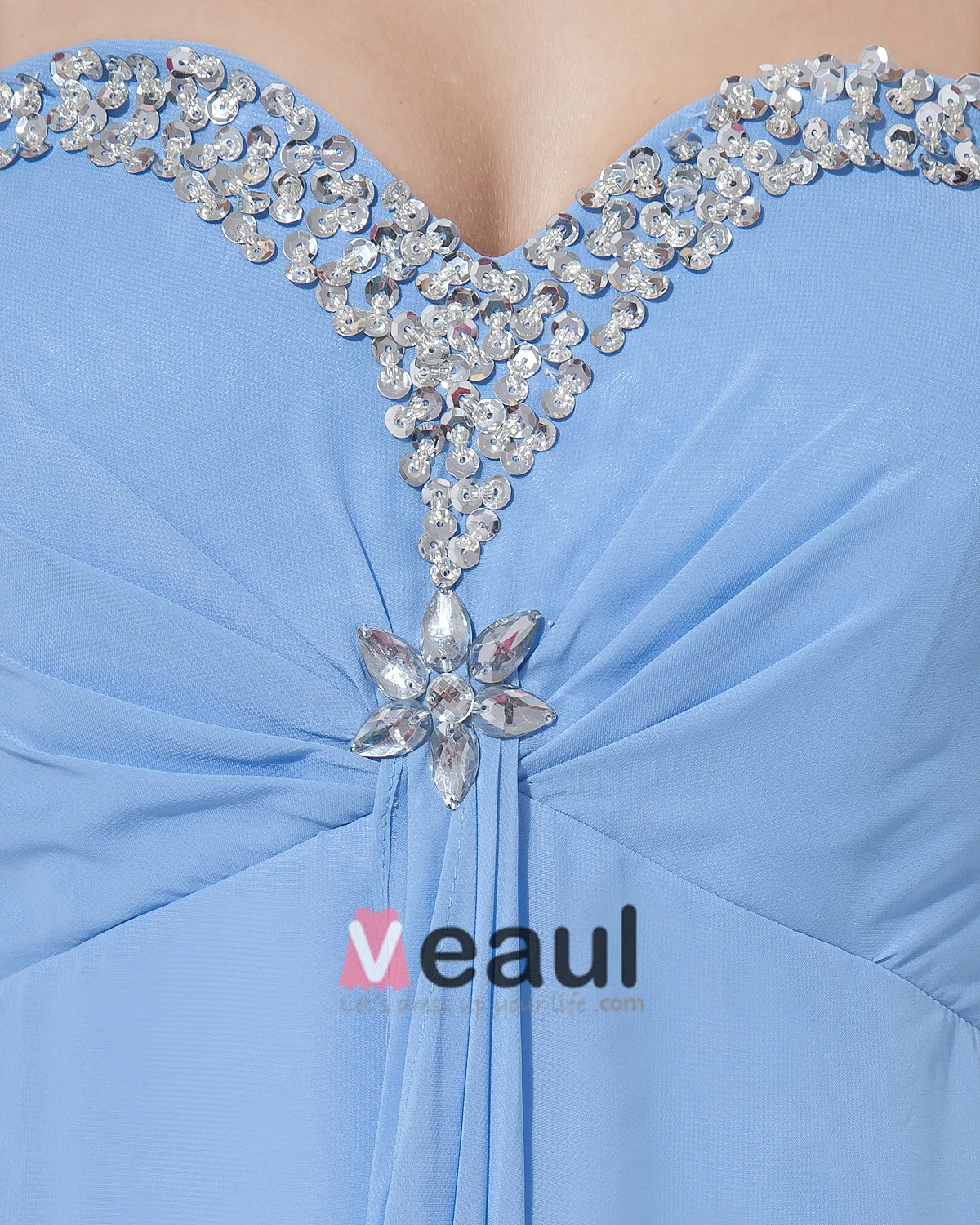 Chiffon Beading Kjaereste Gulv Lengde Brudepikekjoler