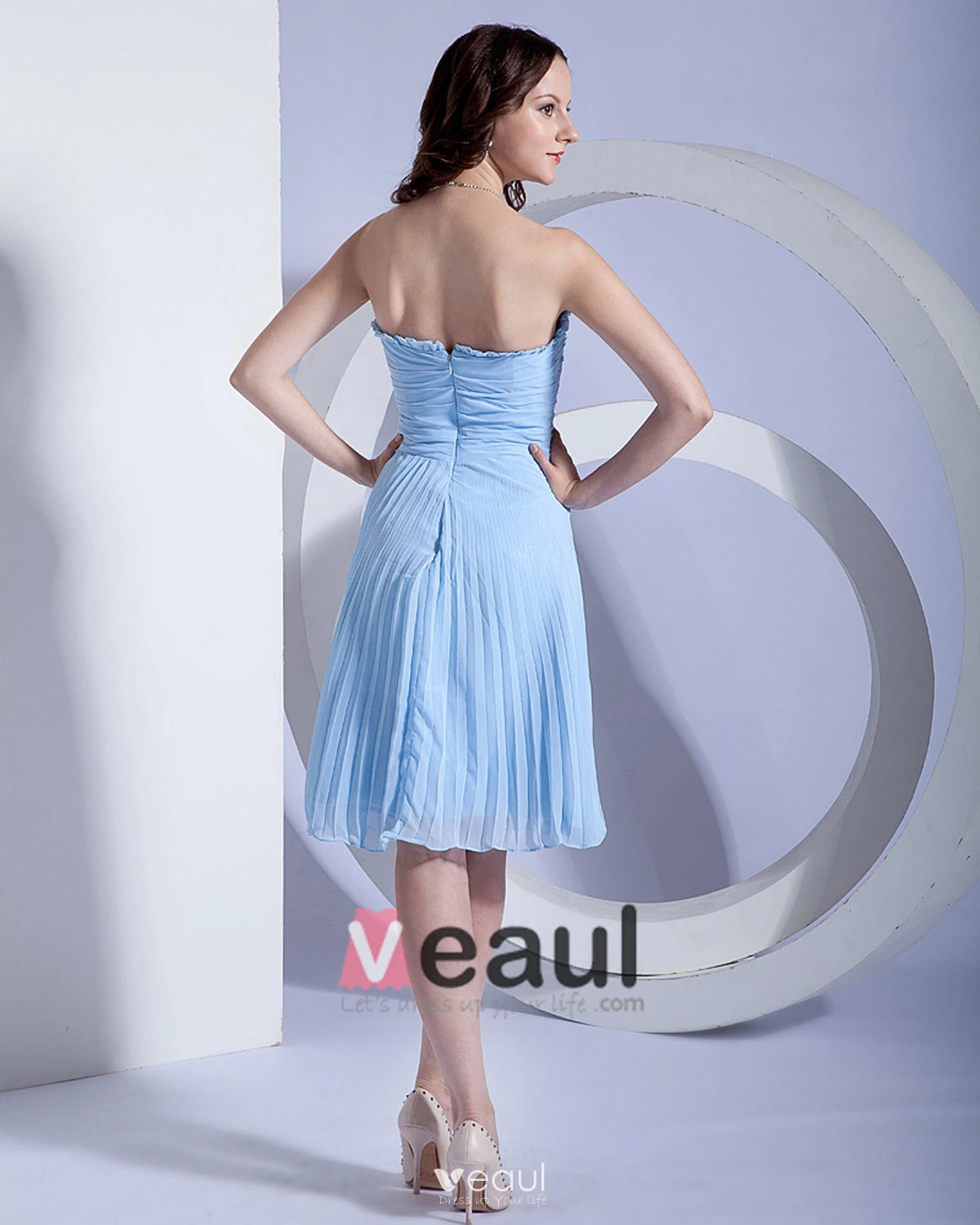 Chiffon Knee Length Bridesmaid Dress Gown Chiffon Knee Length Bridesmaid Dress Gown