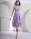 Chiffon Spaghetti Straps Tea Length Bridesmaid Dress Gown