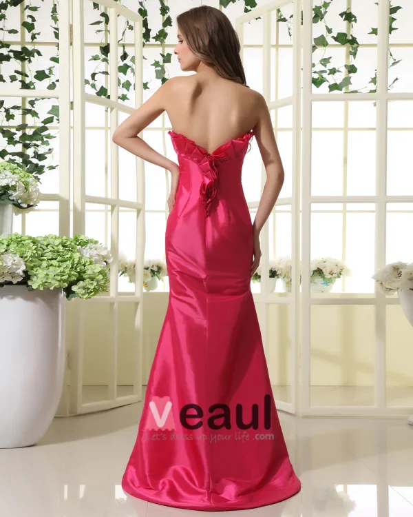 Empire Strapless Floor Length Taffeta Bridesmaid Dress