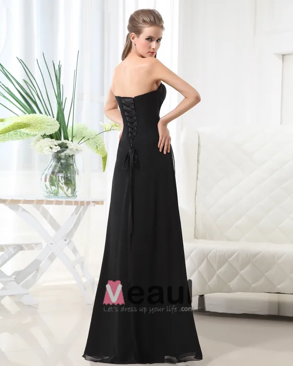 Fashion A-line Strapless Chiffon Floor Length Bridesmaid Dress