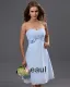 Fashion A-line Strapless Chiffon Tea-length Bridesmaid Dress