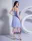 Ruffle Halter Knee Length Chiffon Bridesmaid Dress Gown