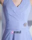 Ruffle Halter Knee Length Chiffon Bridesmaid Dress Gown