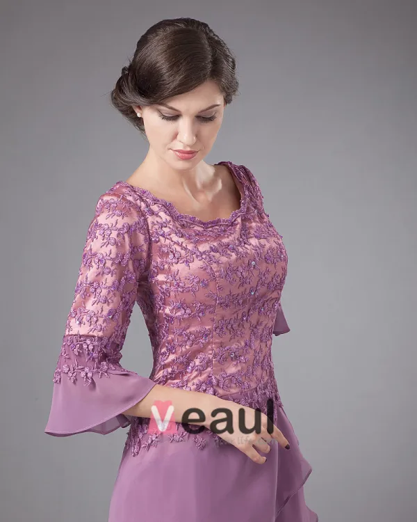 Absorbing Jewel Floor Length Chiffon Lace Mothers of Bride Special Guests Dresses