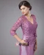 Beautiful V-Neck Floor Length Taffeta Lace Bead Mothers of Bride Dress