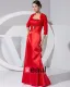 Charmeuse Lace Beading Pleated Floor Length Mother of the Bride Dress
