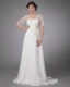 Mousseline De Soie Applique V-cou Longueur Cheville Meres De Clients Robe De Mariée
