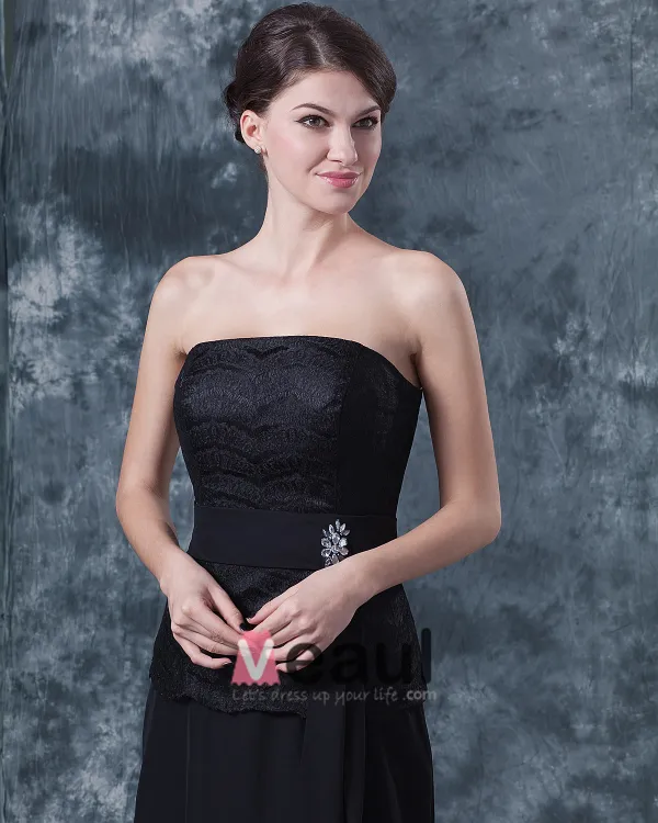 Chiffon Lace Pleated Queen Anne Floor Length Mothers of Bride Guests Dresses