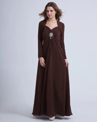 Chiffon Pleated Ruffles V Neck Ankle Length Mothers Of Bride Guests Dress