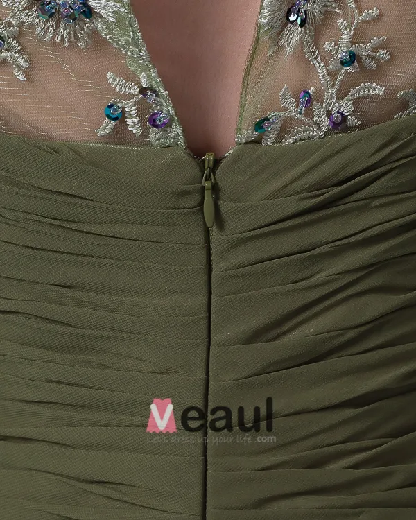 Fabelaktig Firkantet Ankel Lengde Chiffon Blonder Beading Mor Til Bruden Kjole