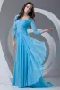 Square Beading Pleated Floor Length Chiffon Mother of the Bride Dress