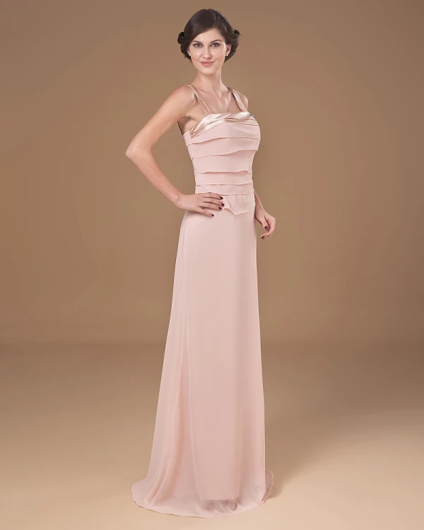 Kvadrat Gulv Lengde Chiffon Modre Av Bruden Spesielle Gjester Kjole